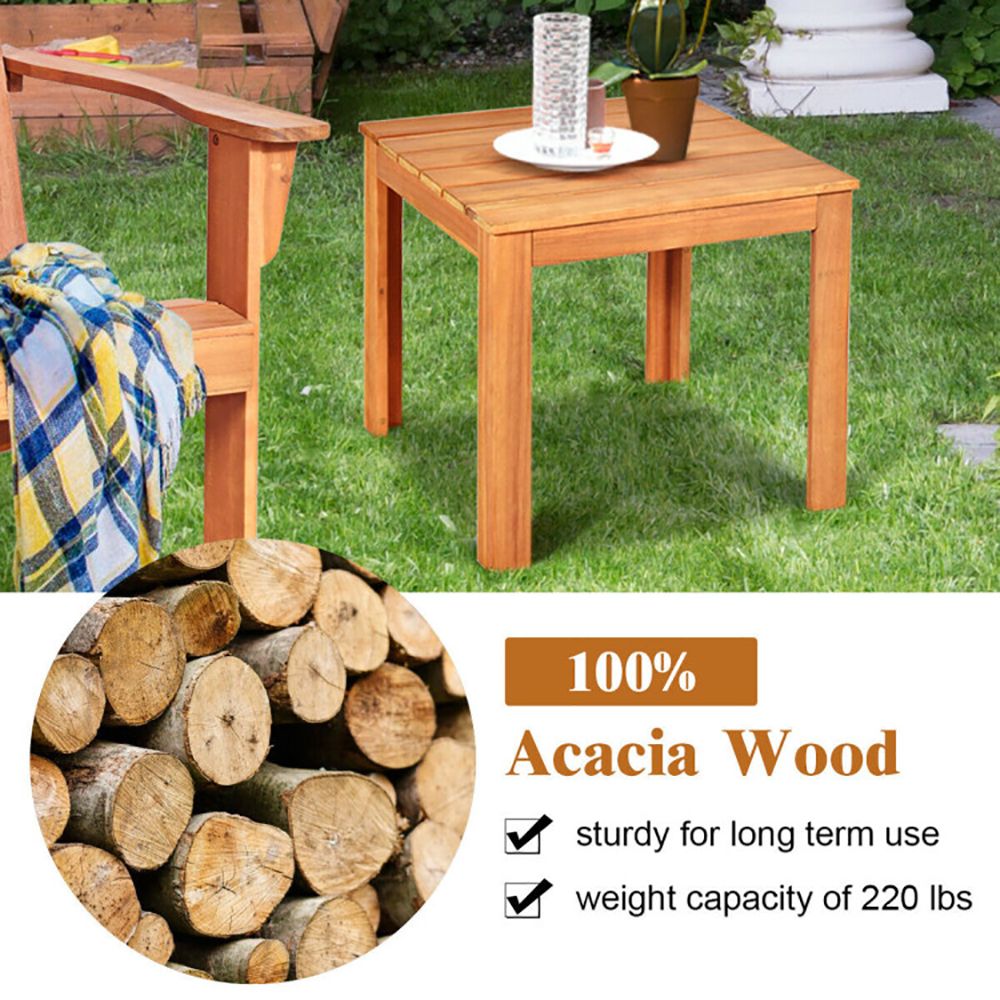 Square Acacia Patio Side Table – product view 10 of 20