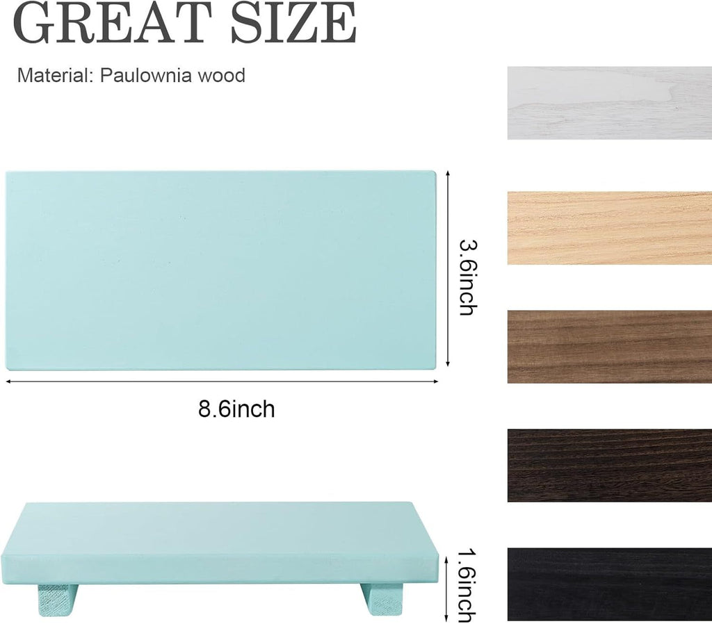 Small Light Blue Wood Pedestal Tray – product view 2 of 7