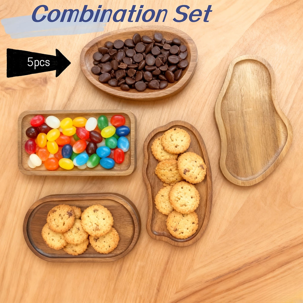 5-Piece Wooden Serving Tray Set – product view 2 of 8