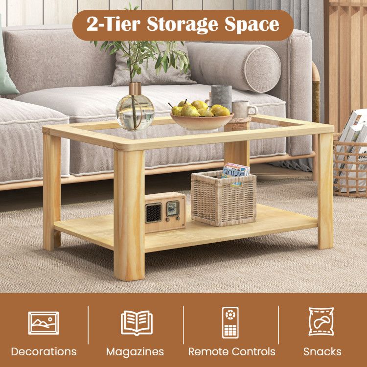 2-Tier Tempered Glass Coffee Table – product view 8 of 10