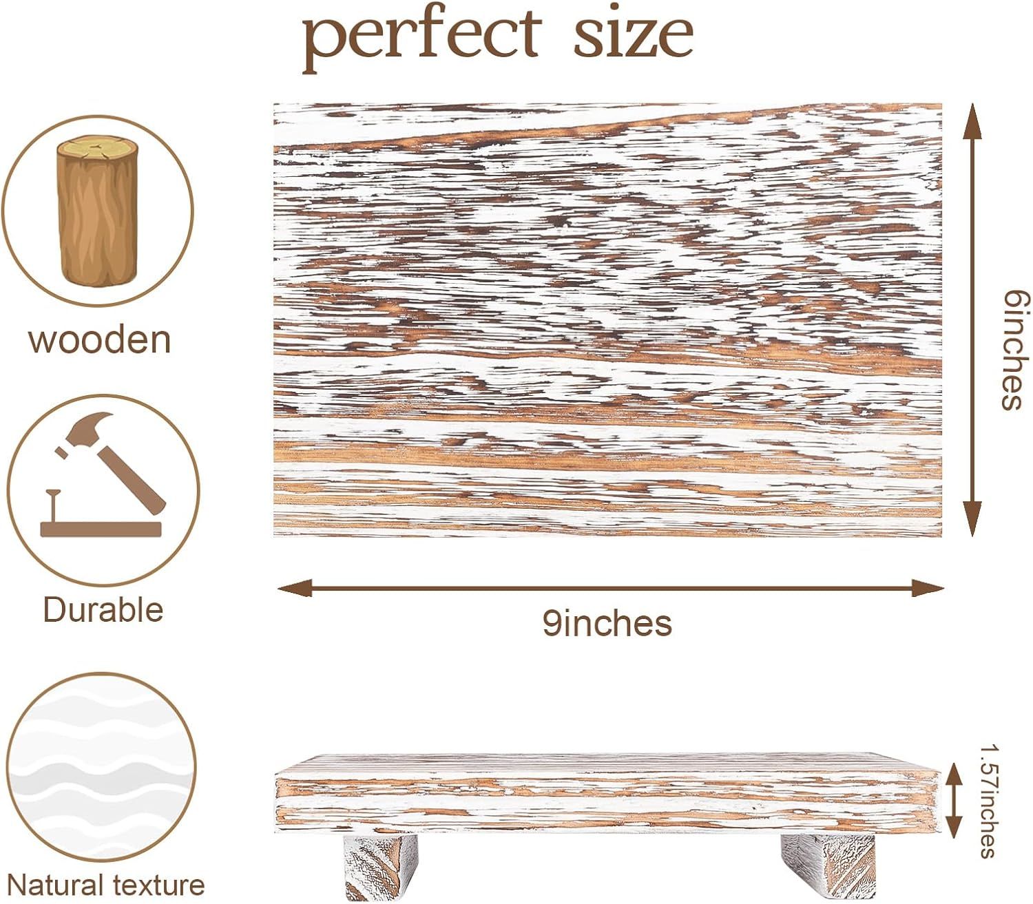 9-Inch Retro White Wood Pedestal Tray – product view 2 of 5