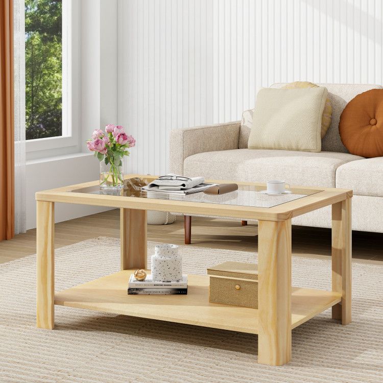 2-Tier Tempered Glass Coffee Table – product view 6 of 10