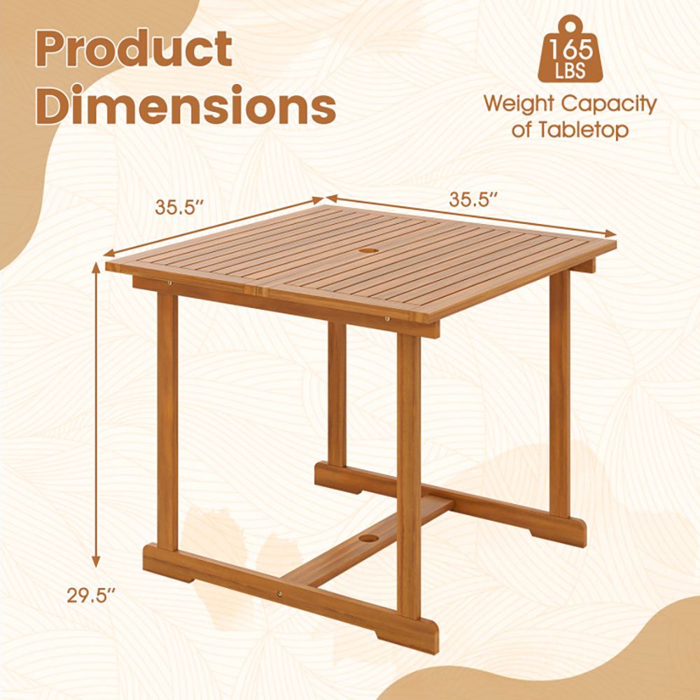 35.5-Inch Acacia Outdoor Dining Table – product view 7 of 7