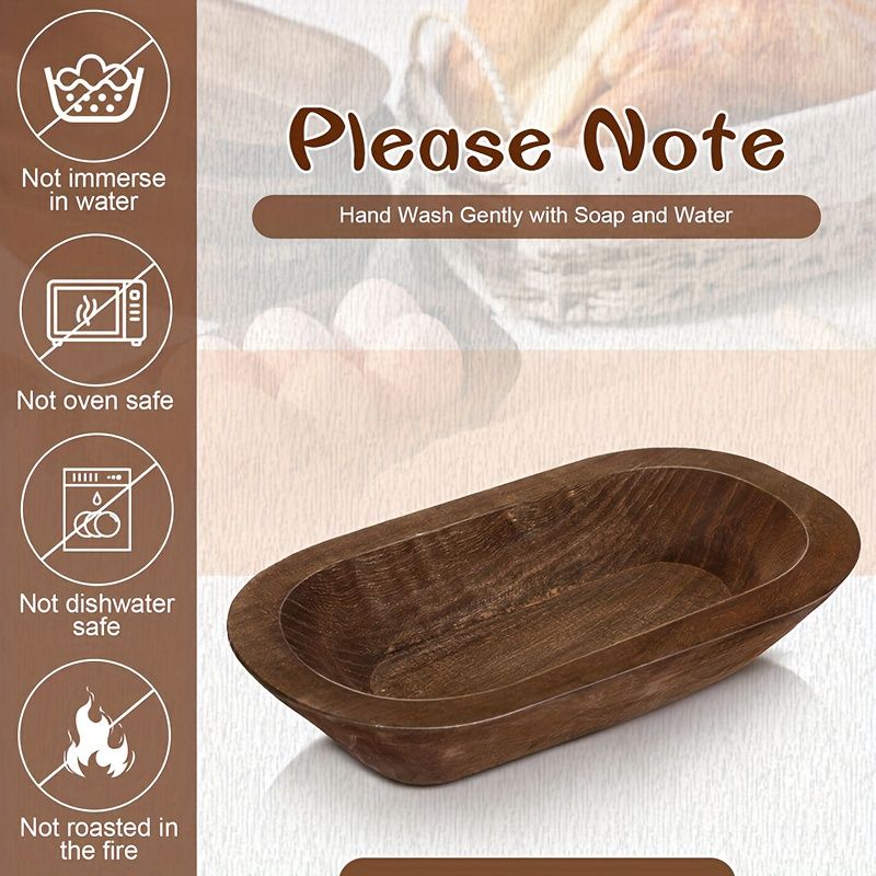 Set of 5 Rustic Wood Dough Bowls – product view 6 of 8