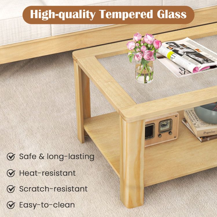 2-Tier Tempered Glass Coffee Table – product view 7 of 10