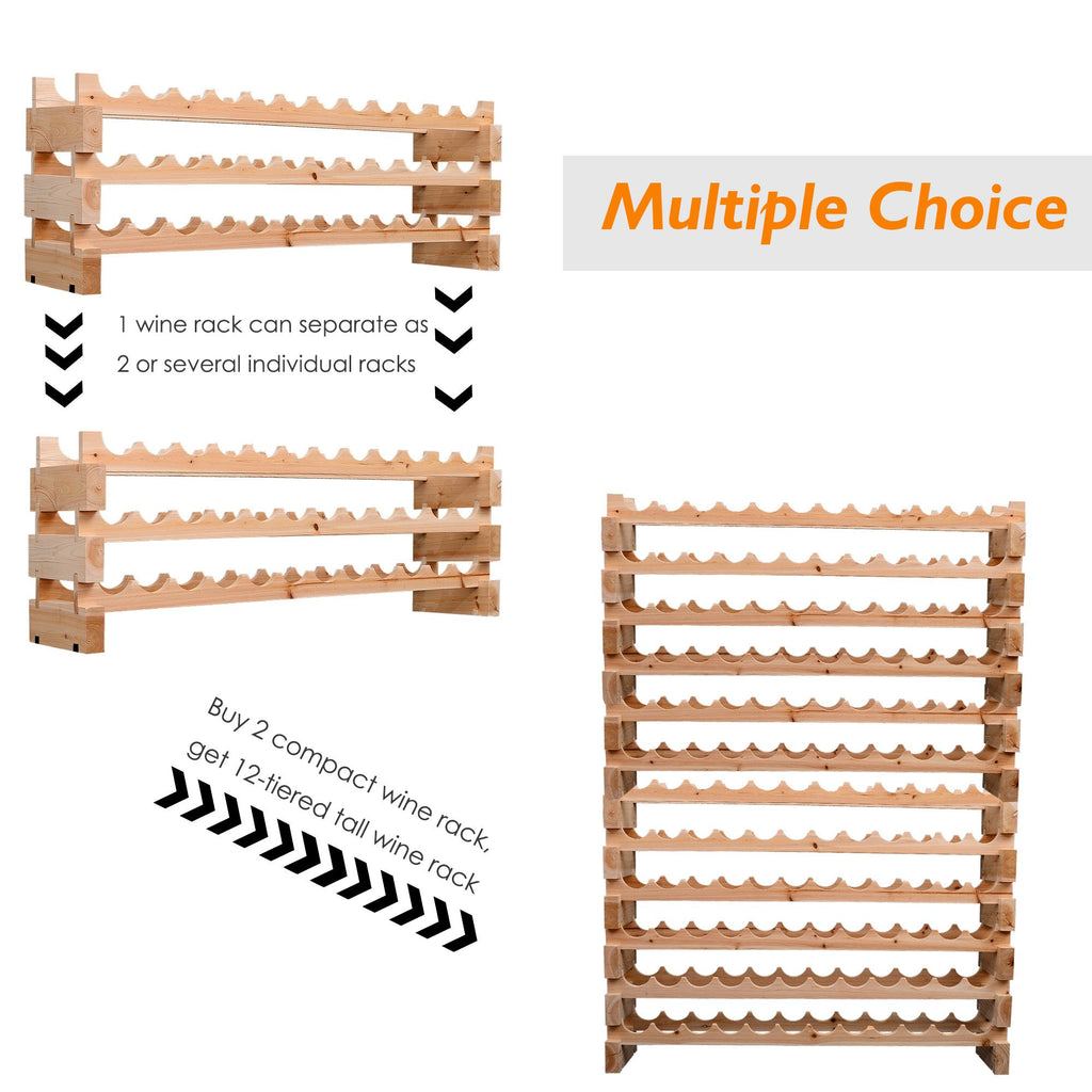 72-Bottle Pine Wood Wine Rack – product view 8 of 11