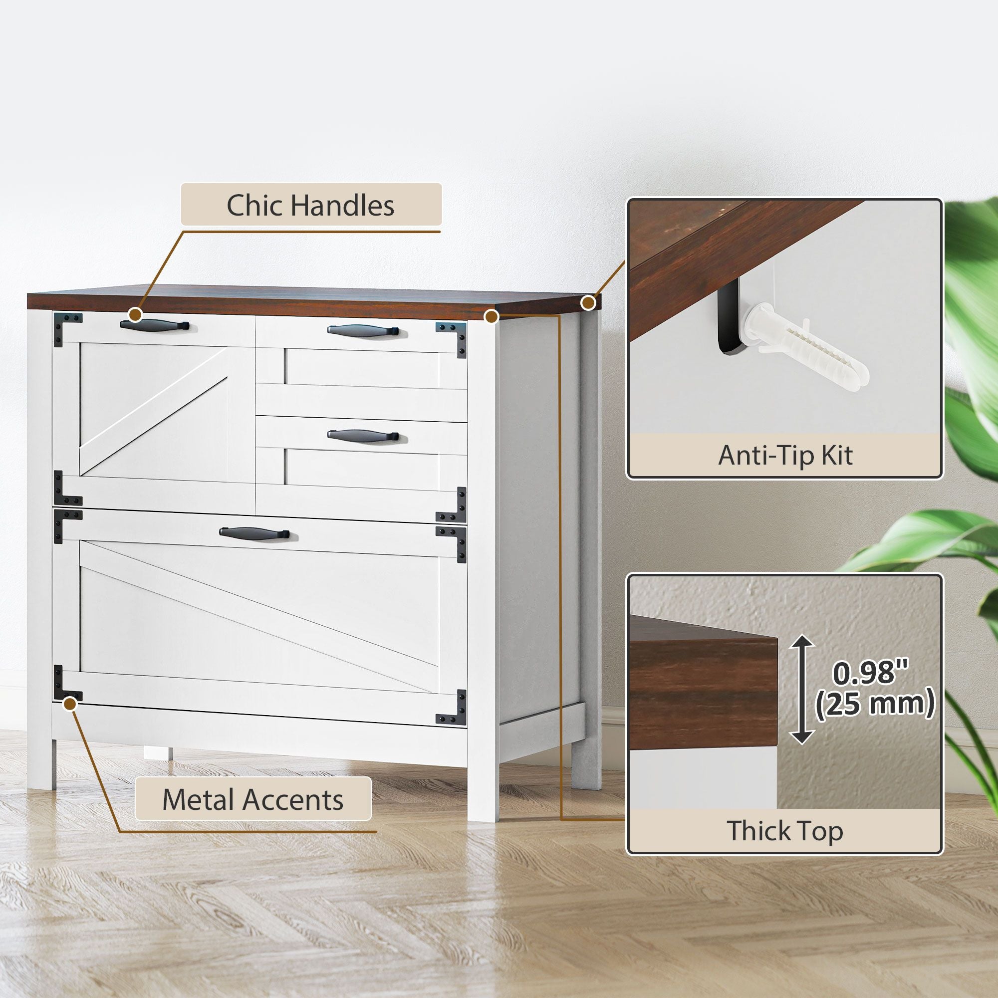 Farmhouse 4-Drawer Lateral File Cabinet – product view 7 of 11