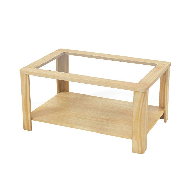 2-Tier Tempered Glass Coffee Table – main product view