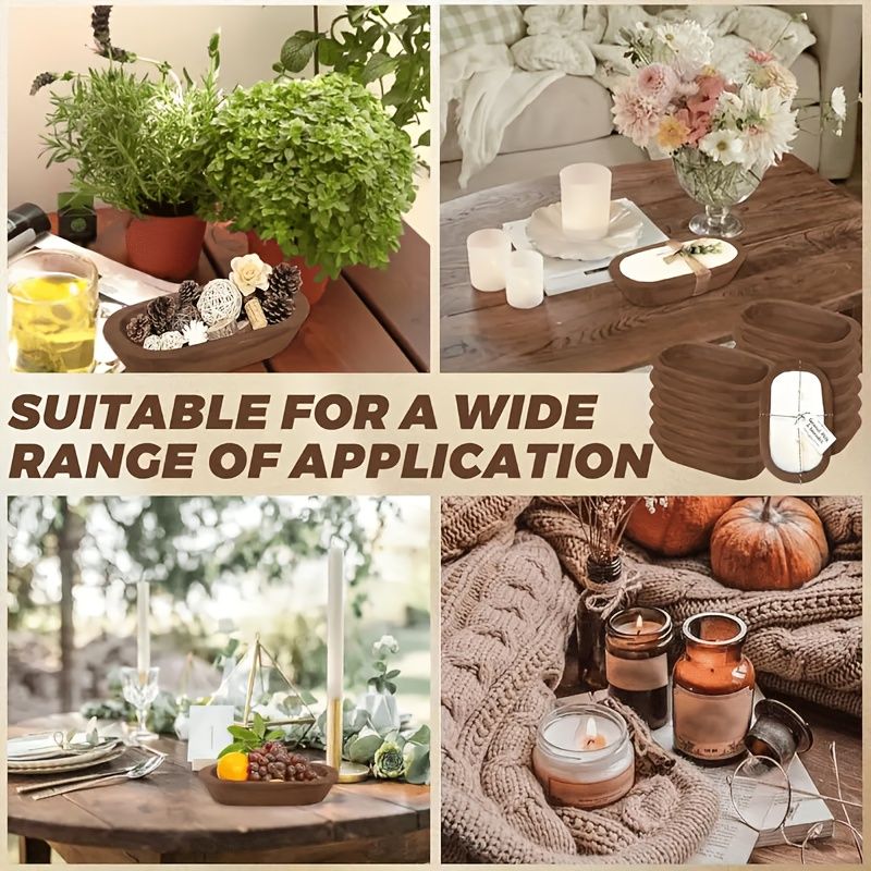 Set of 5 Rustic Wood Dough Bowls – product view 7 of 8