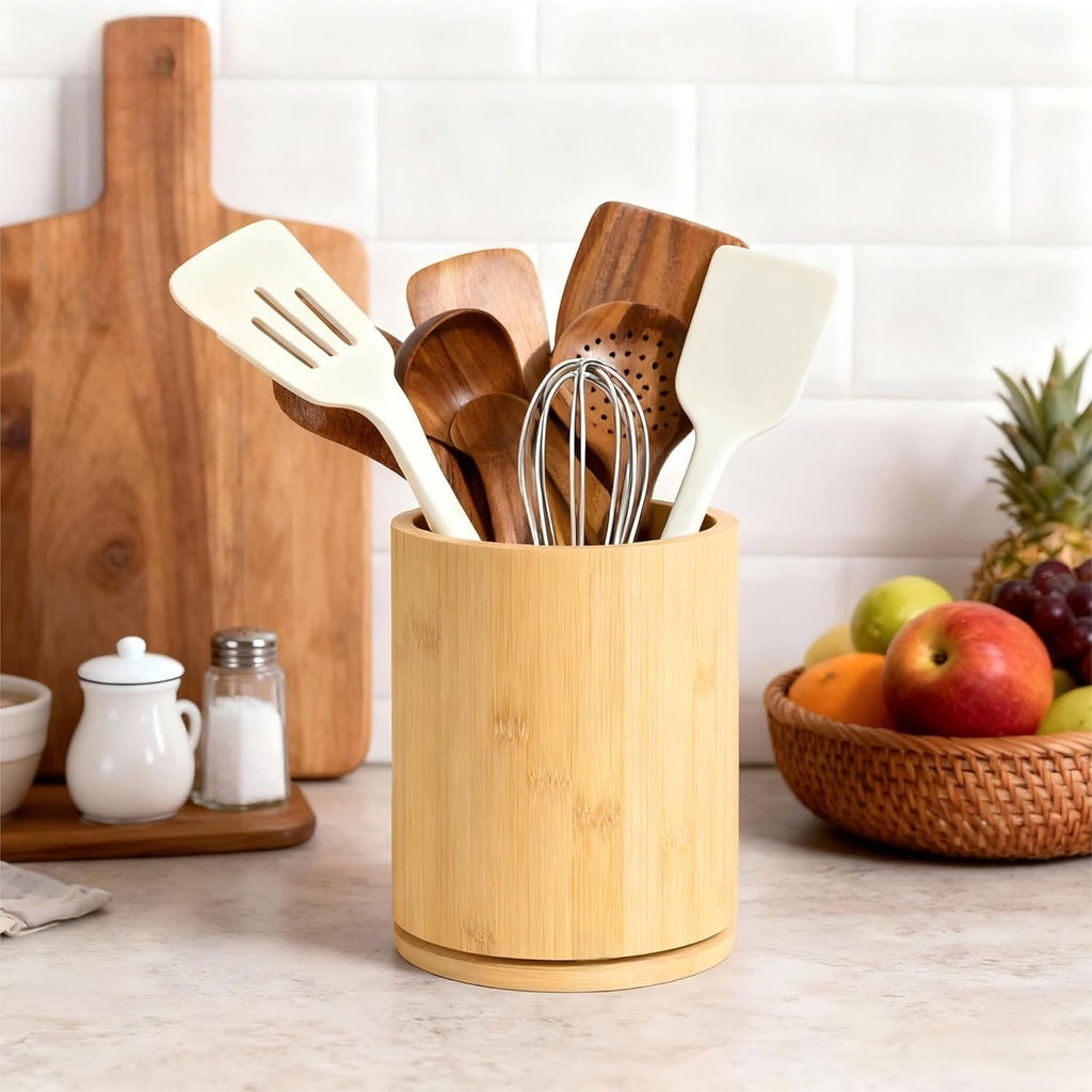 7.3-Inch Rotating Bamboo Utensil Holder – product view 7 of 7