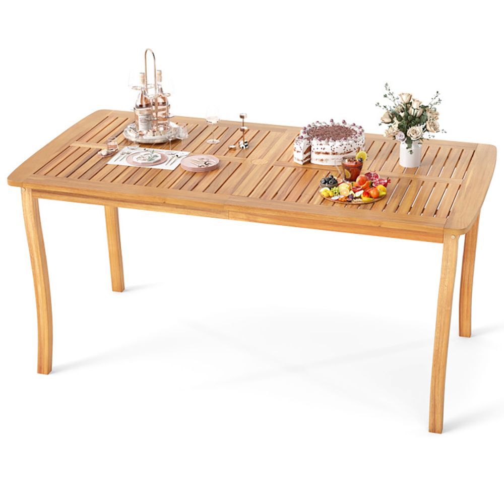 63-Inch Outdoor Dining Table with Umbrella Hole – product view 8 of 9
