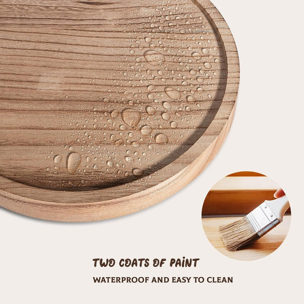 10-Inch Round Wooden Decorative Tray – product view 6 of 6