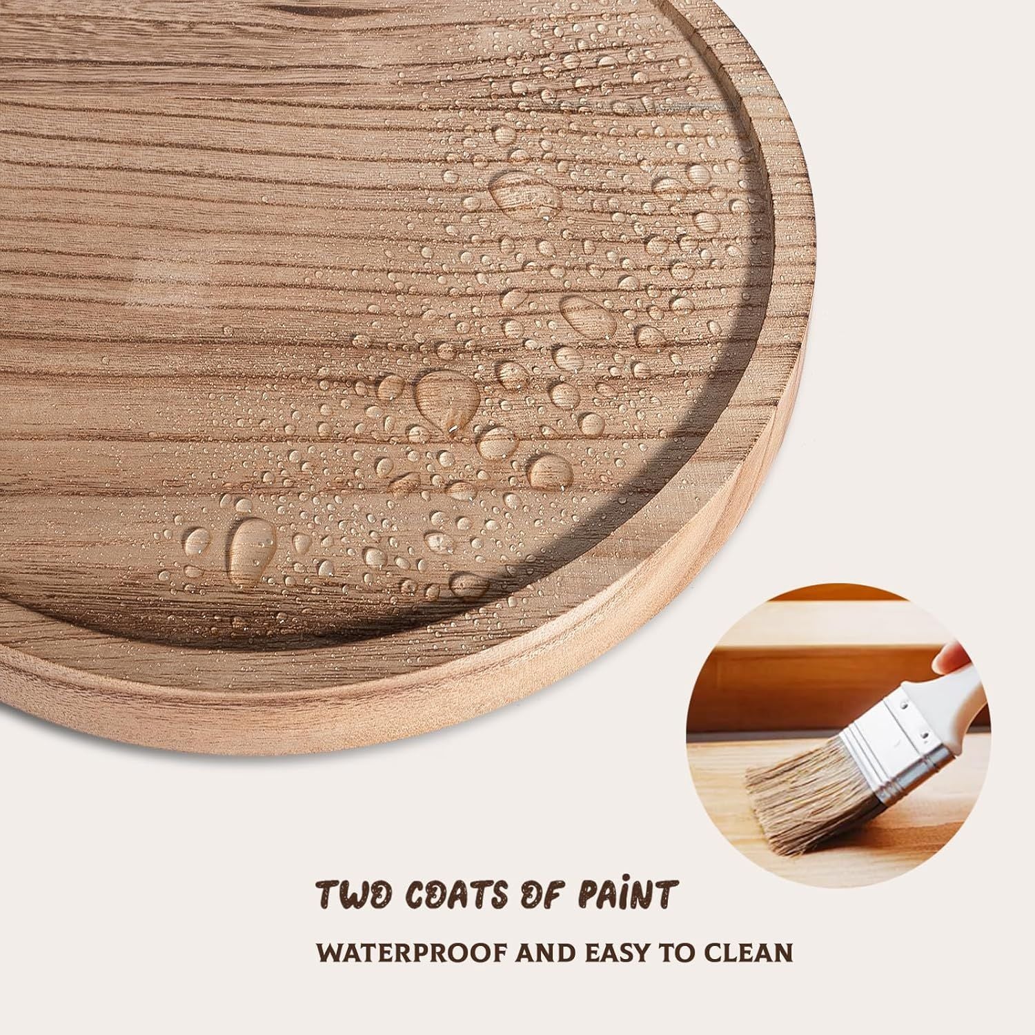 10-Inch Round Wooden Decorative Tray – product view 6 of 6