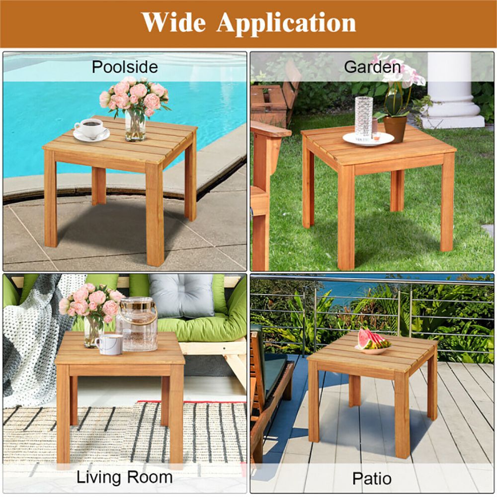 Square Acacia Patio Side Table – product view 11 of 20