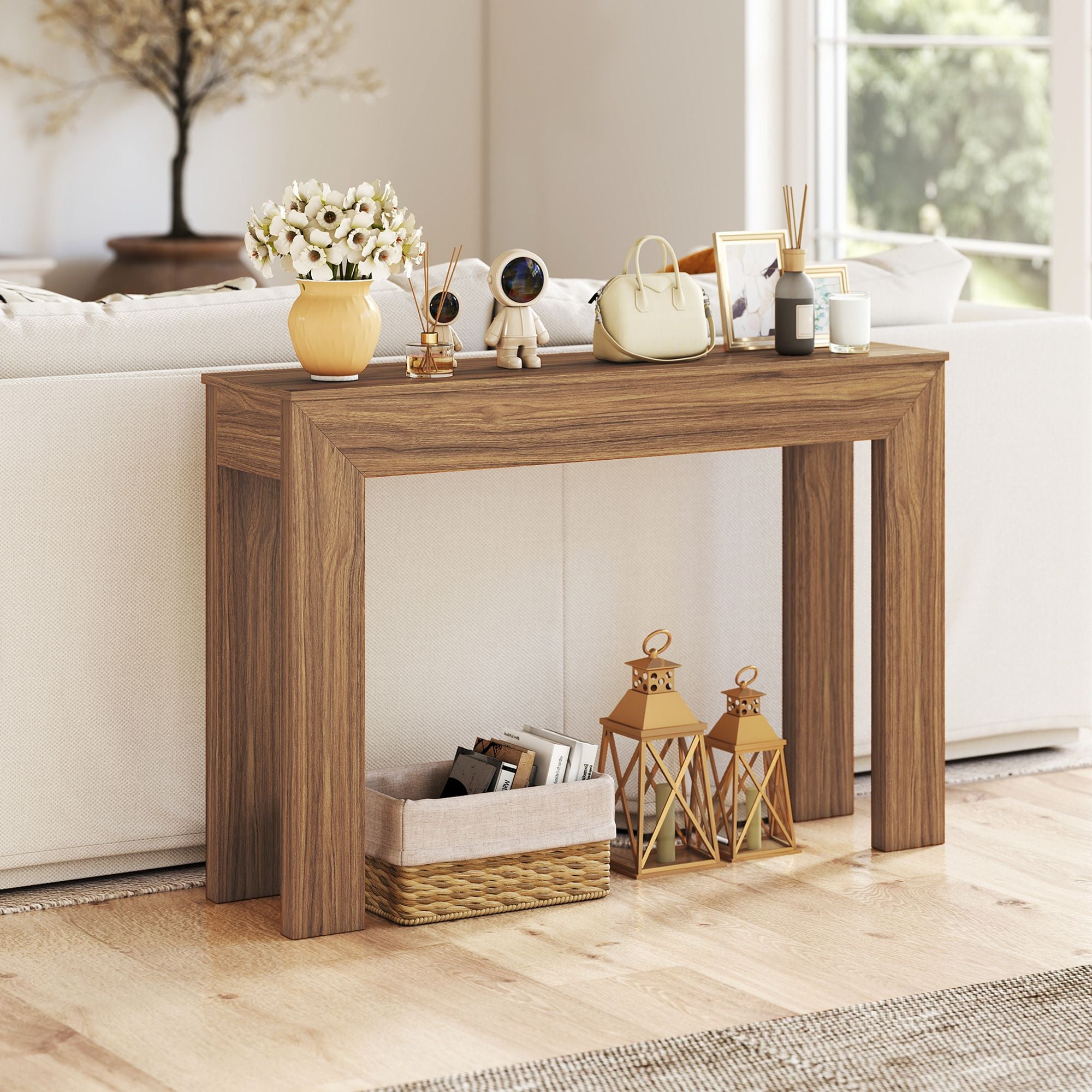 47-Inch Walnut Console Table – product view 6 of 7