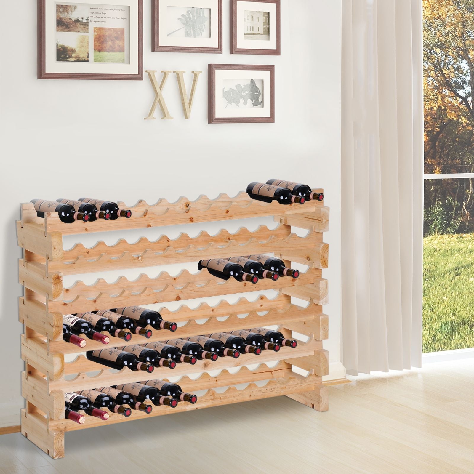 72-Bottle Pine Wood Wine Rack – product view 10 of 11