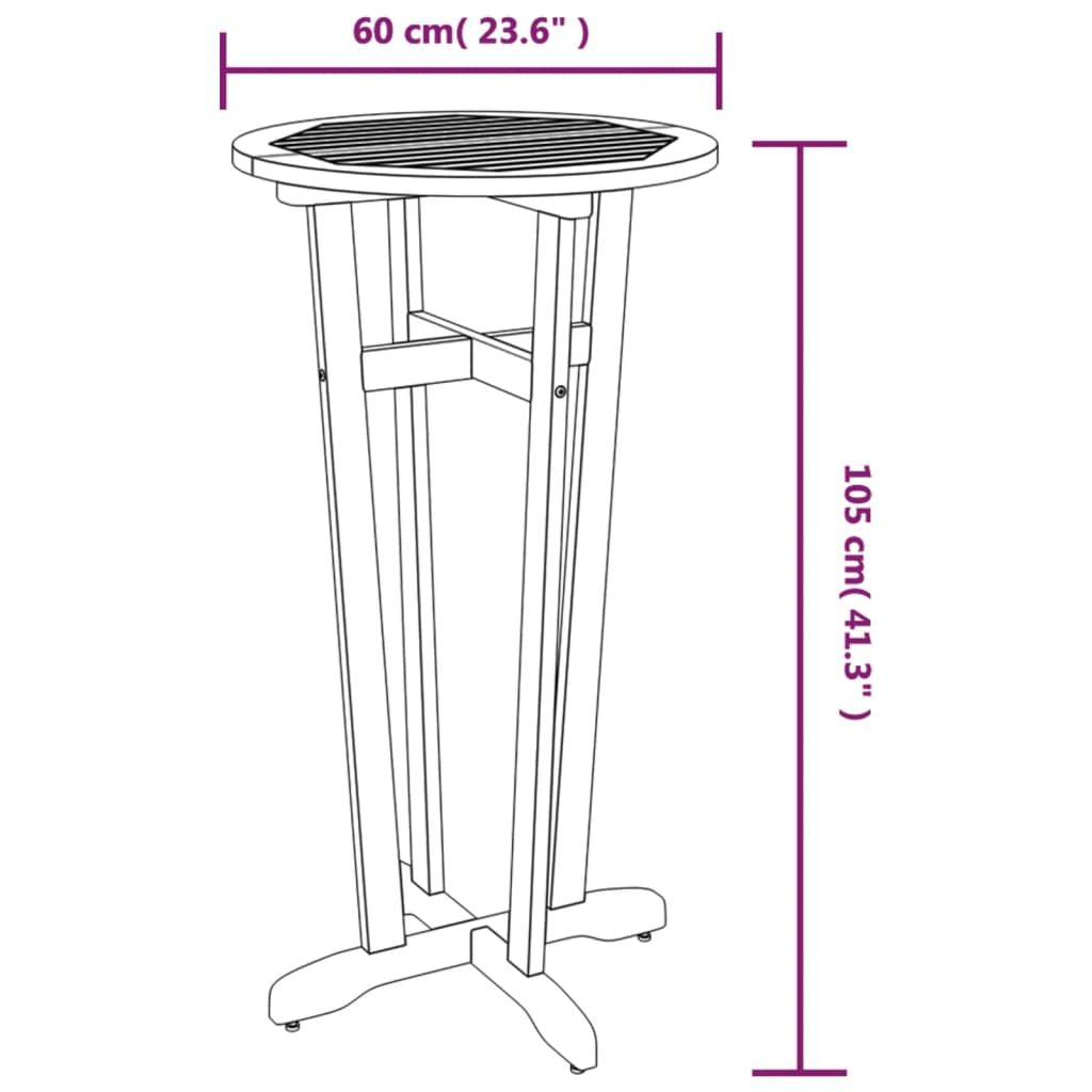23.6-Inch Acacia Wood Patio Bar Table – product view 6 of 11