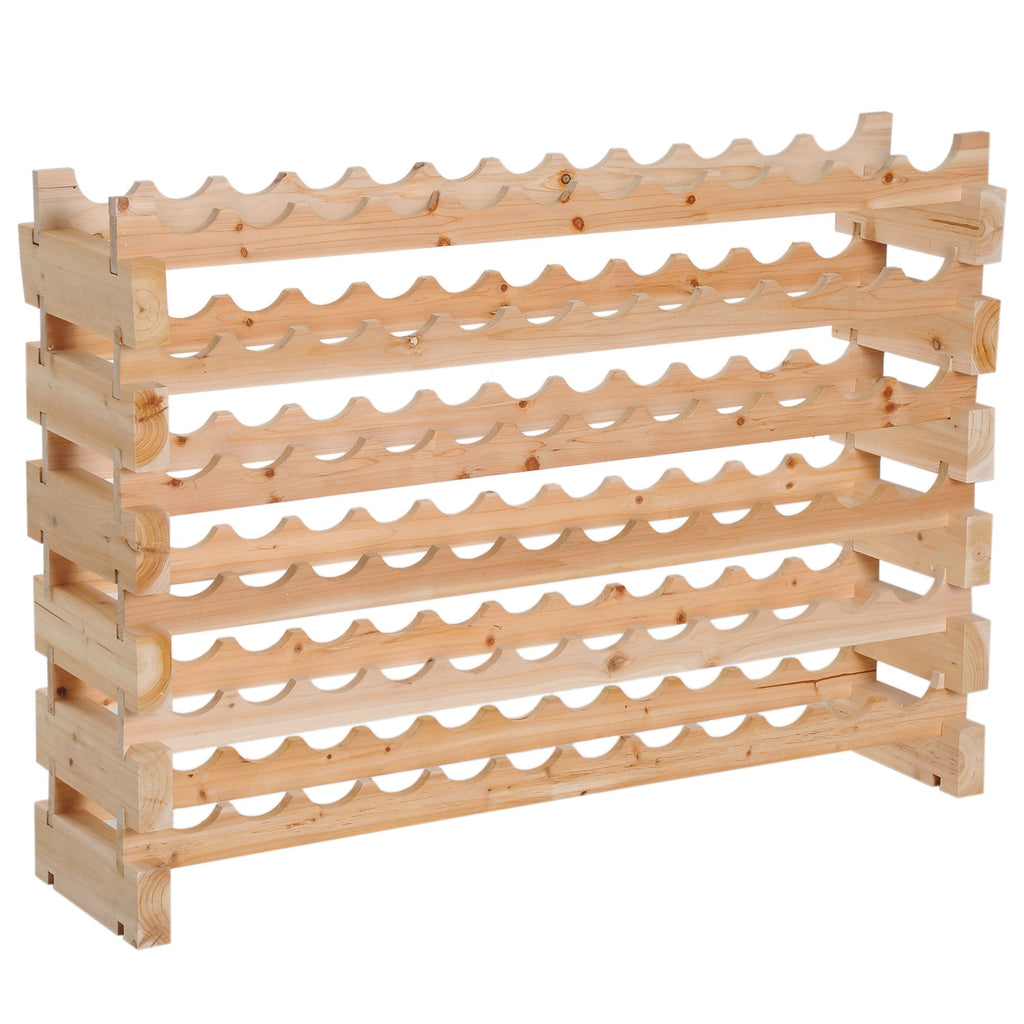 72-Bottle Pine Wood Wine Rack – main product view