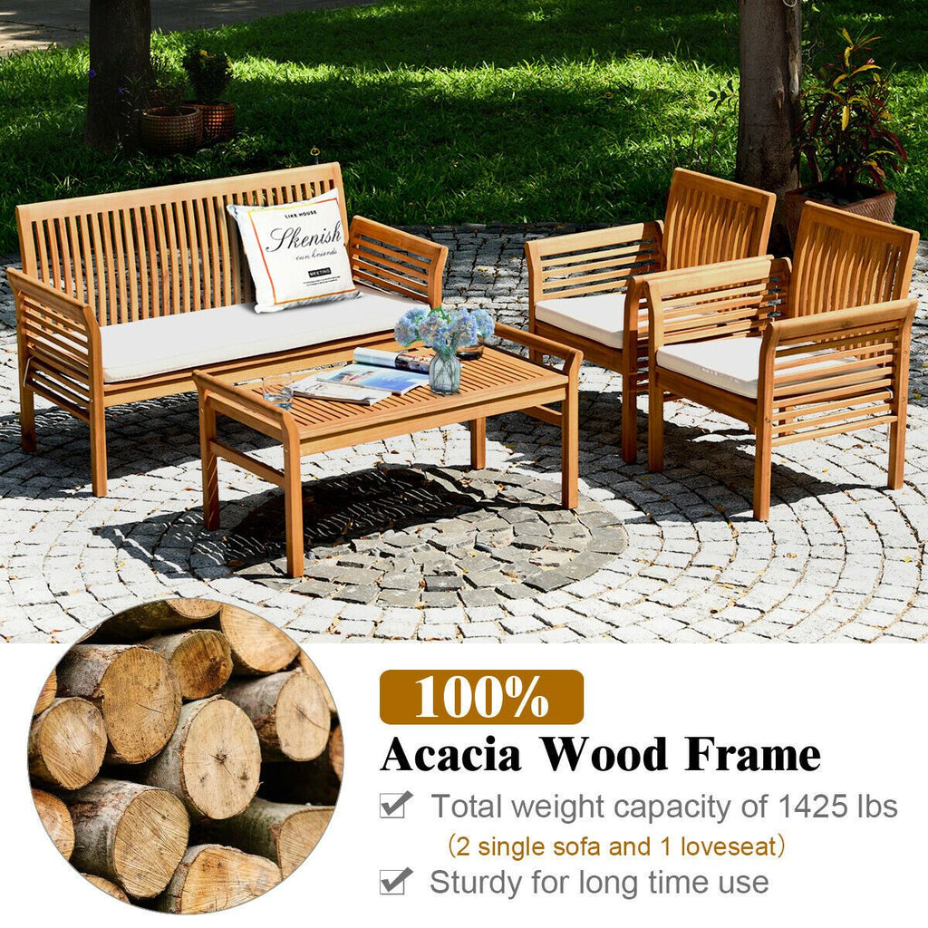 4-Piece Acacia Patio Conversation Set – product view 9 of 11