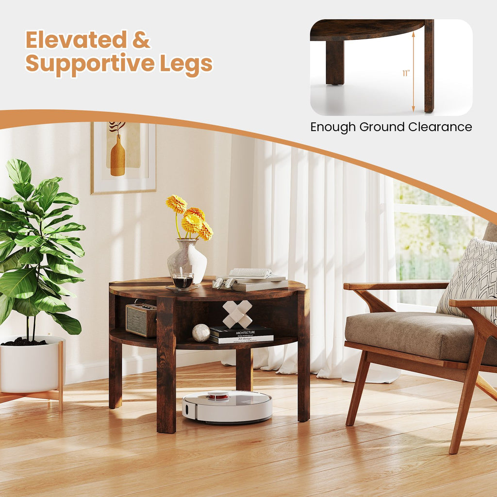 29.5-Inch Round Coffee Table with Storage – product view 8 of 10