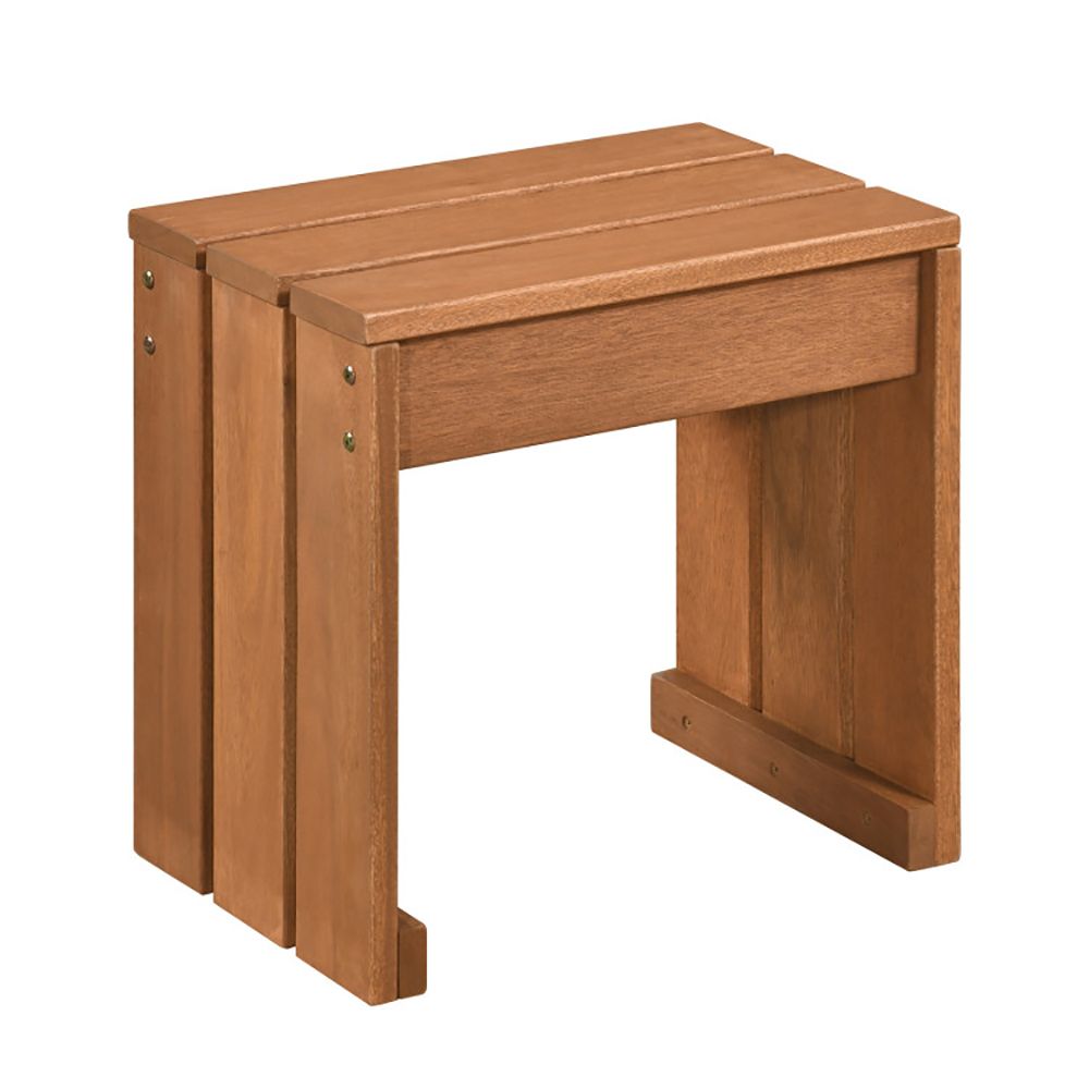 Single-Seat Hardwood Backless Garden Bench – product view 6 of 12