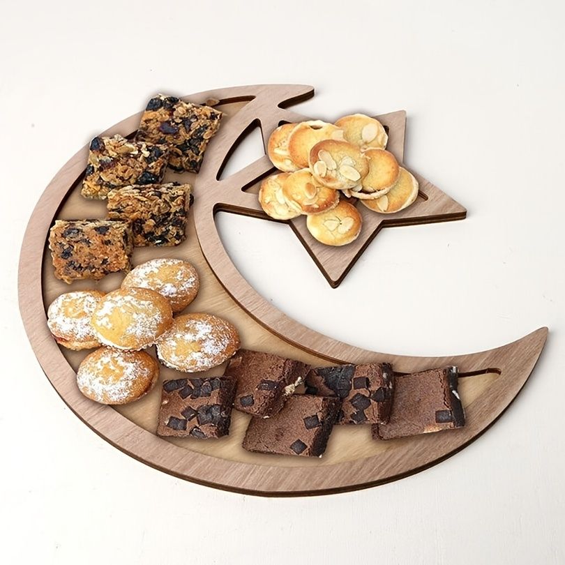 Wooden Eid Moon and Star Dessert Tray – product view 2 of 6