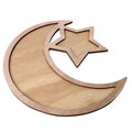 Wooden Eid Moon and Star Dessert Tray – main product view
