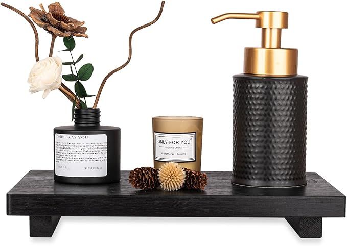 11.8-Inch Black Wood Pedestal Tray – product view 3 of 4