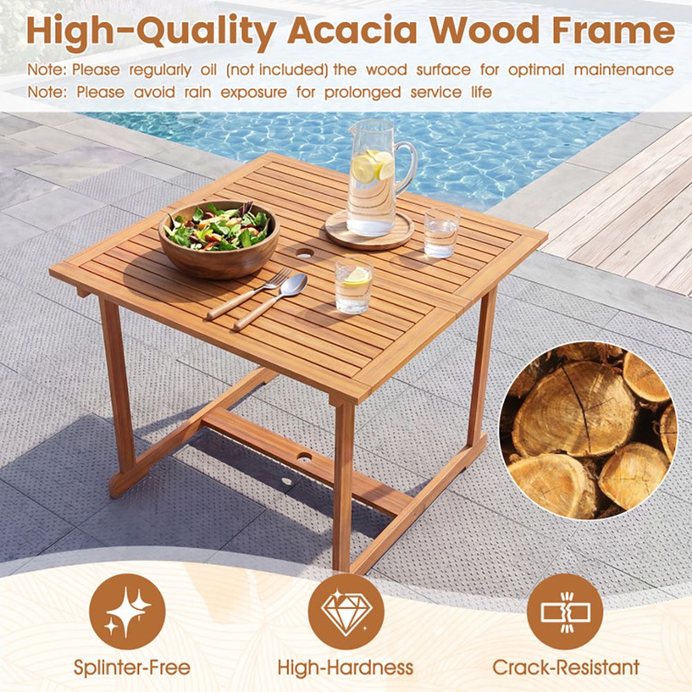 35.5-Inch Acacia Outdoor Dining Table – product view 4 of 7