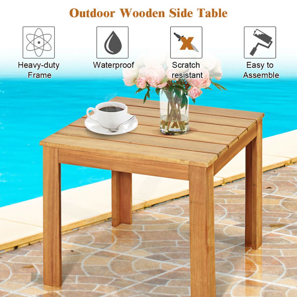 Square Acacia Patio Side Table – product view 7 of 20