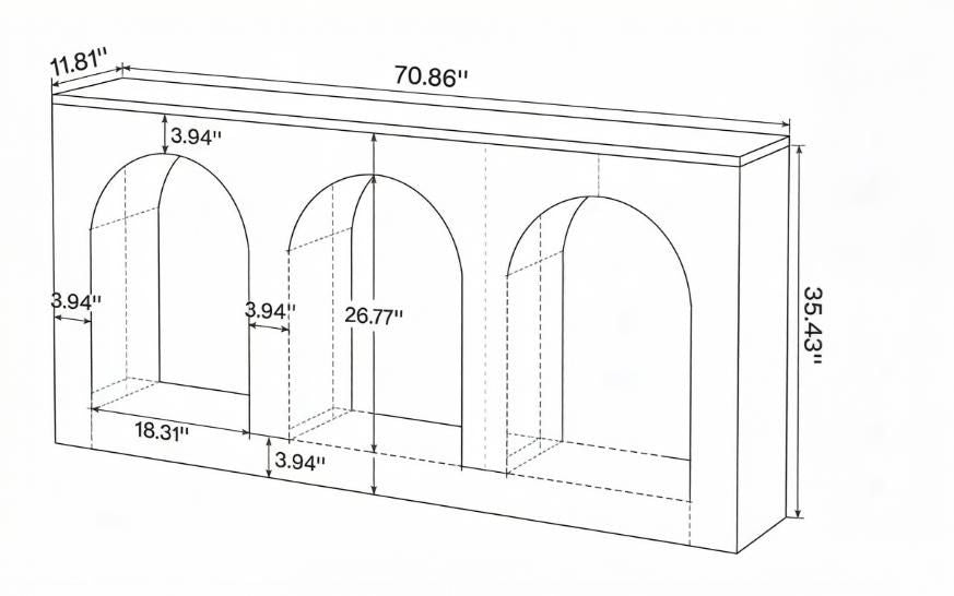 70.8-Inch Arched Console Table – product view 3 of 6