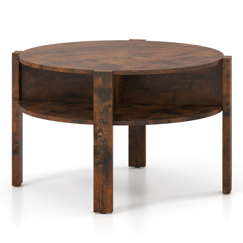 29.5-Inch Round Coffee Table with Storage – main product view