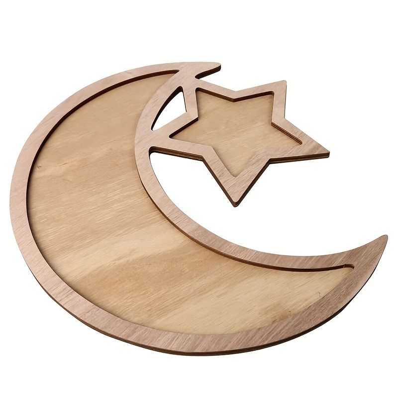 Wooden Eid Moon and Star Dessert Tray – product view 5 of 6