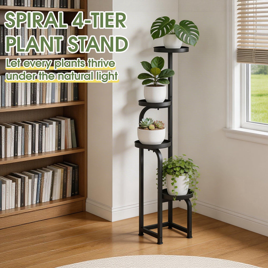 4-Tier Metal Plant Stand, Black – product view 5 of 5