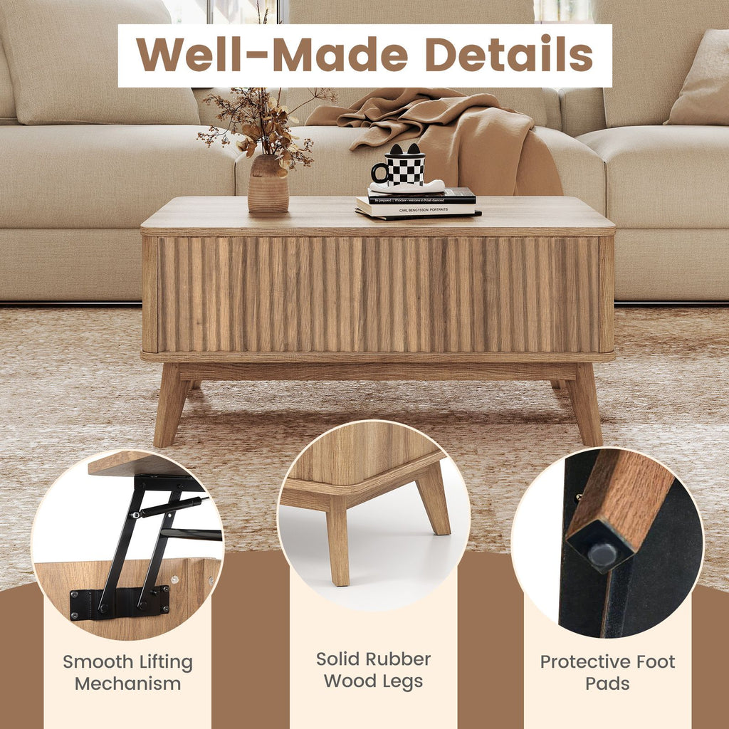 35.5-Inch Fluted Lift-Top Coffee Table – product view 11 of 12