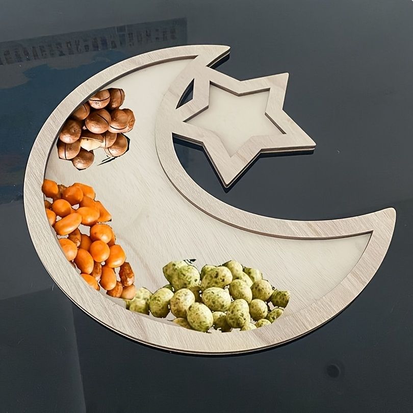 Wooden Eid Moon and Star Dessert Tray – product view 3 of 6