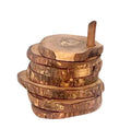 7-Piece Olive Wood Coaster Set with Holder – main product view