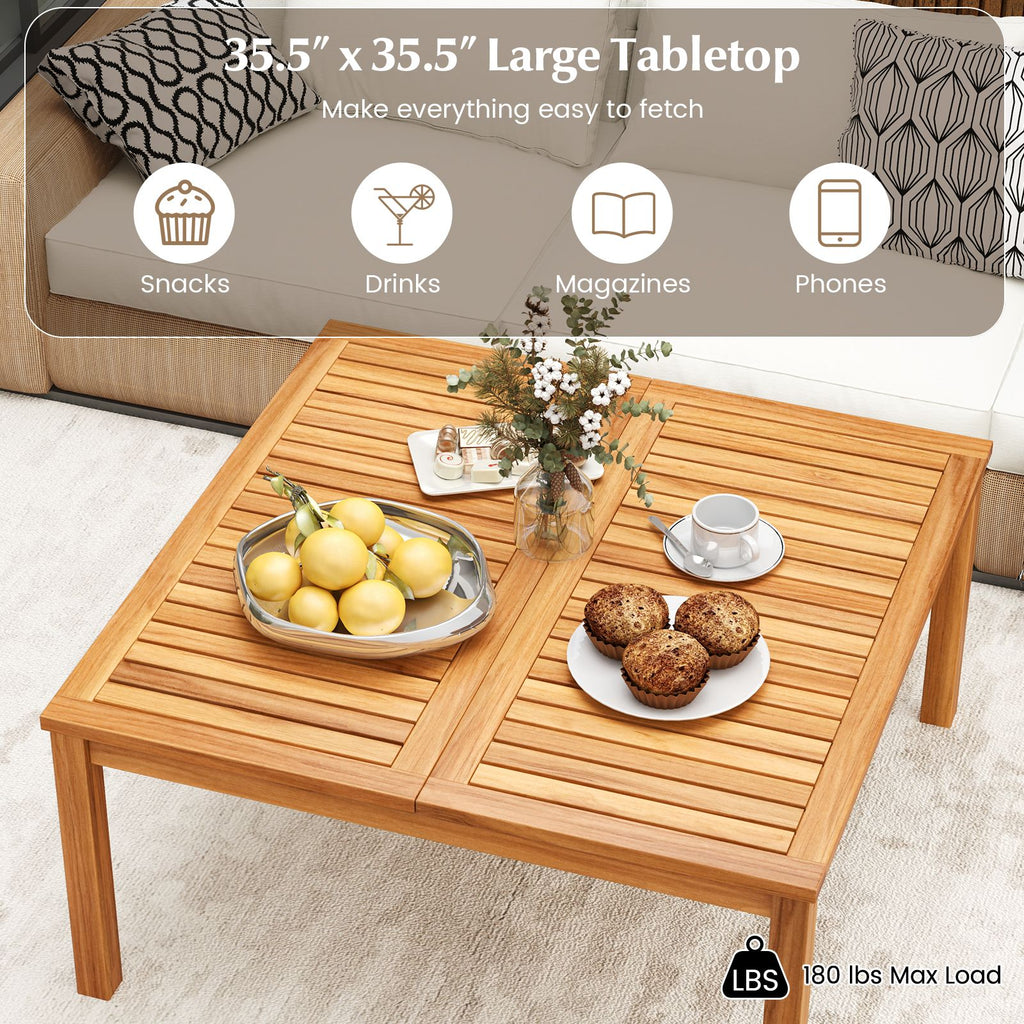35.5-Inch Acacia Patio Coffee Table – product view 7 of 9