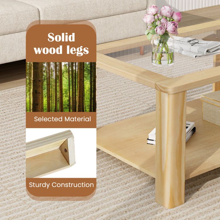 2-Tier Tempered Glass Coffee Table – product view 9 of 10