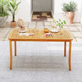 63-Inch Outdoor Dining Table with Umbrella Hole – main product view