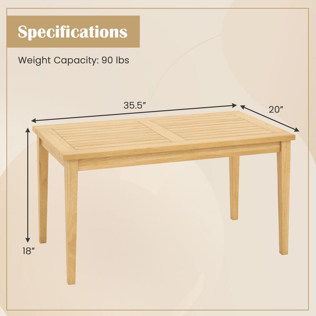 35.5-Inch Teak Outdoor Coffee Table – product view 4 of 10