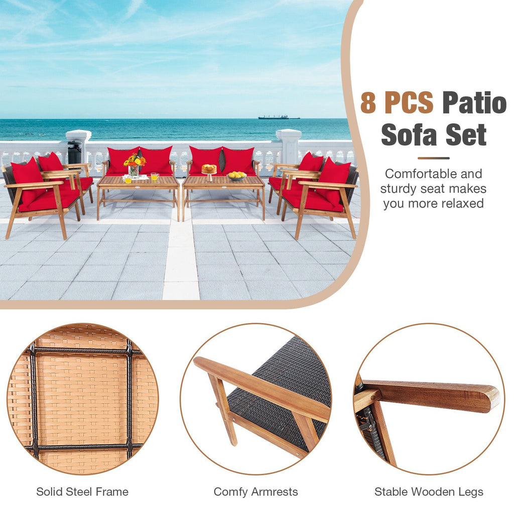 4-Piece Acacia Rattan Patio Set with Cushions – product view 9 of 16