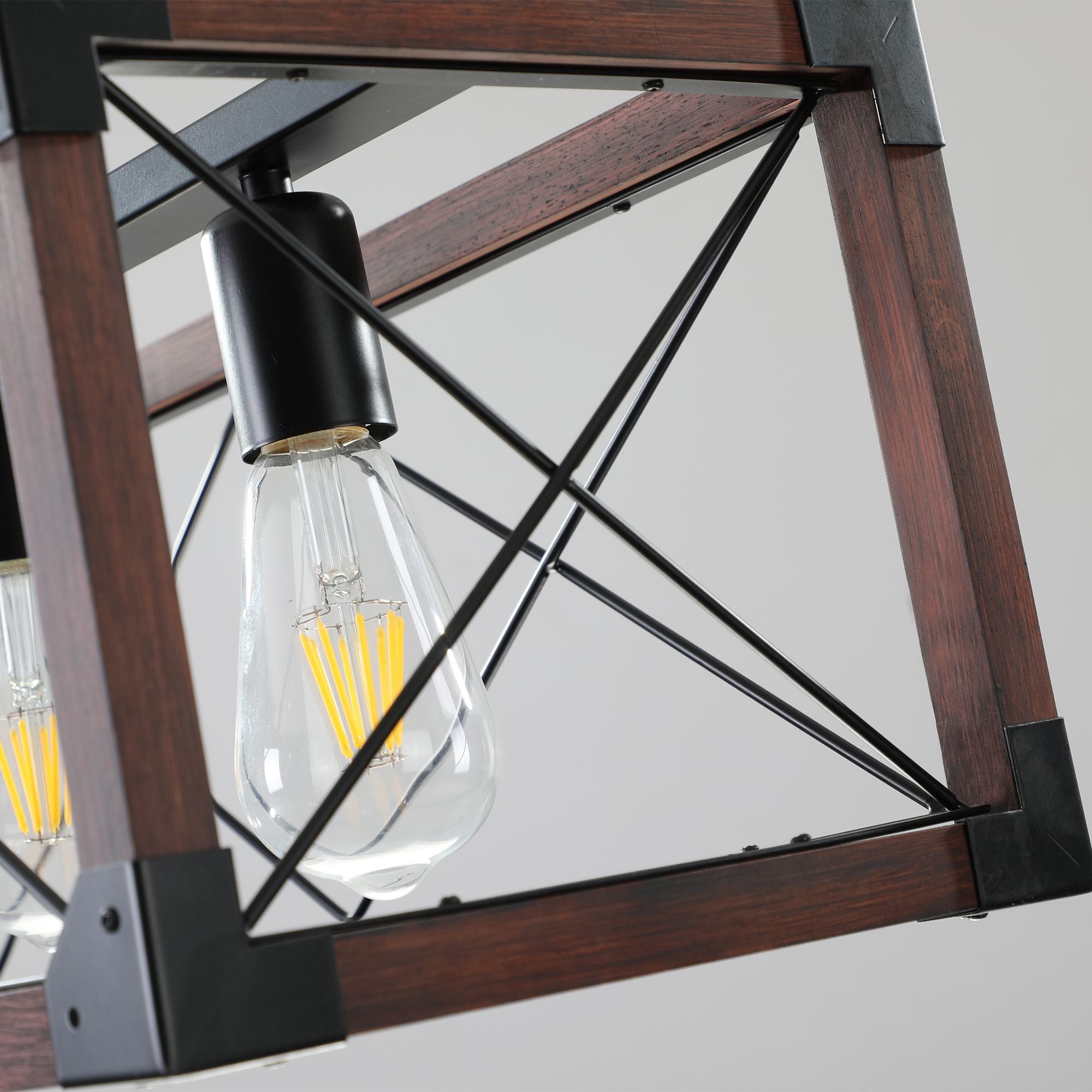 32-Inch 5-Light Farmhouse Wood Chandelier – product view 12 of 13