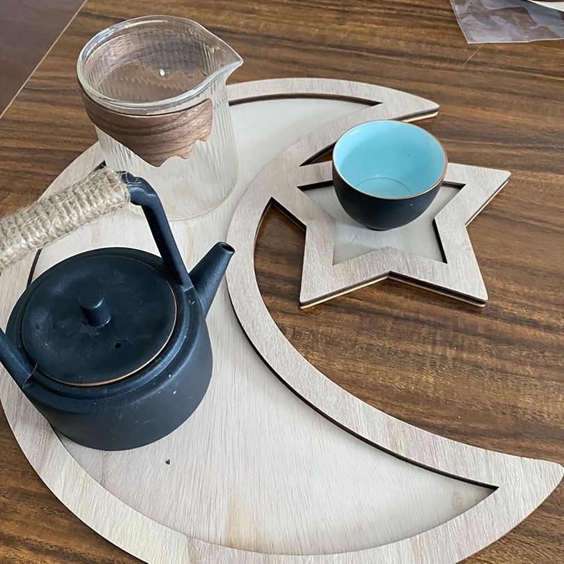 Wooden Eid Moon and Star Dessert Tray – product view 6 of 6