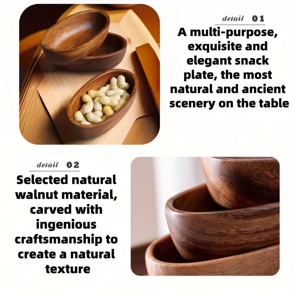 Set of 4 Japanese-Style Wooden Sushi Platters – product view 10 of 10