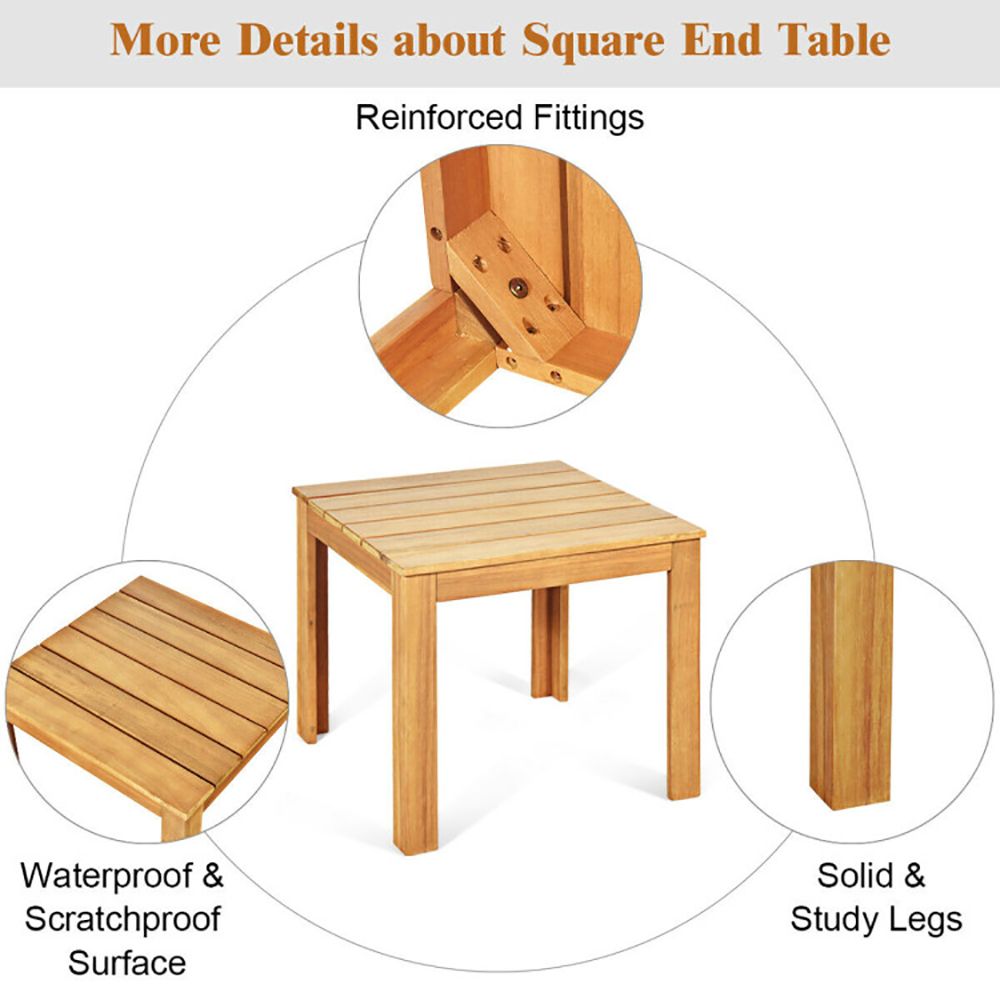 Square Acacia Patio Side Table – product view 8 of 20