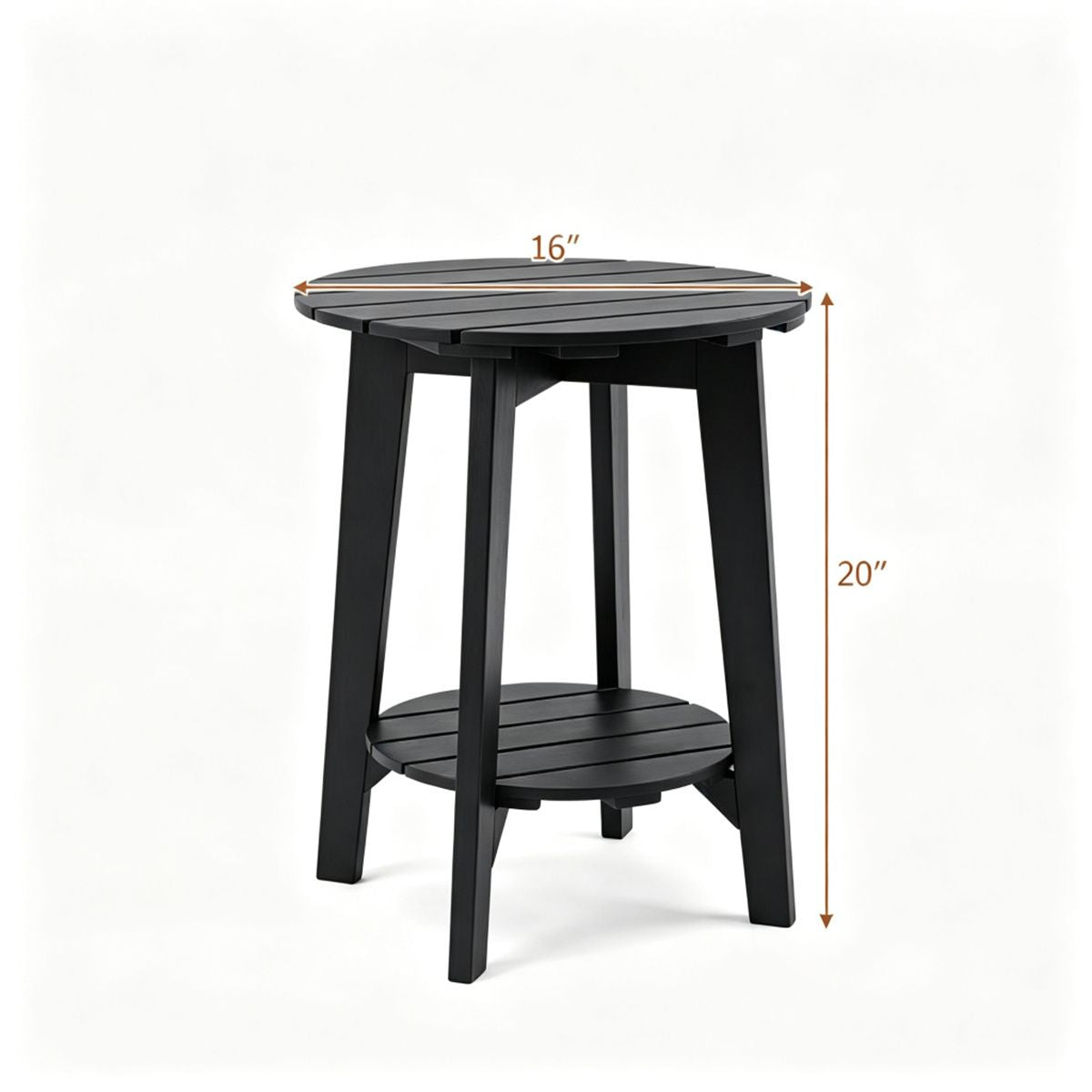 2-Tier Black Eucalyptus Patio Side Table – product view 3 of 9