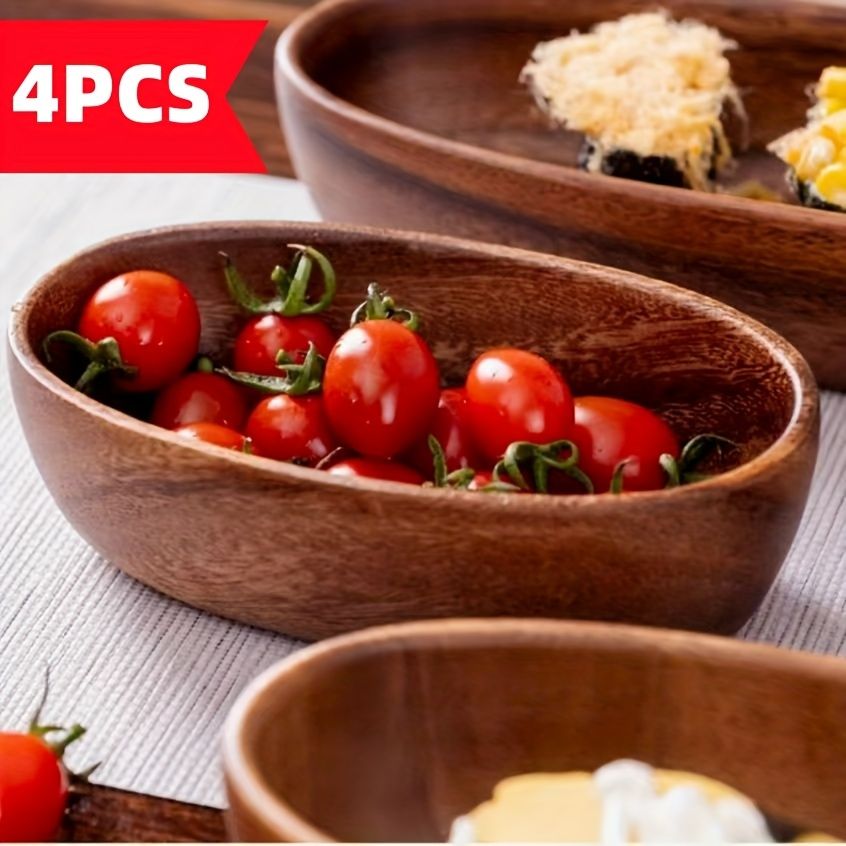 Set of 4 Japanese-Style Wooden Sushi Platters – product view 2 of 10