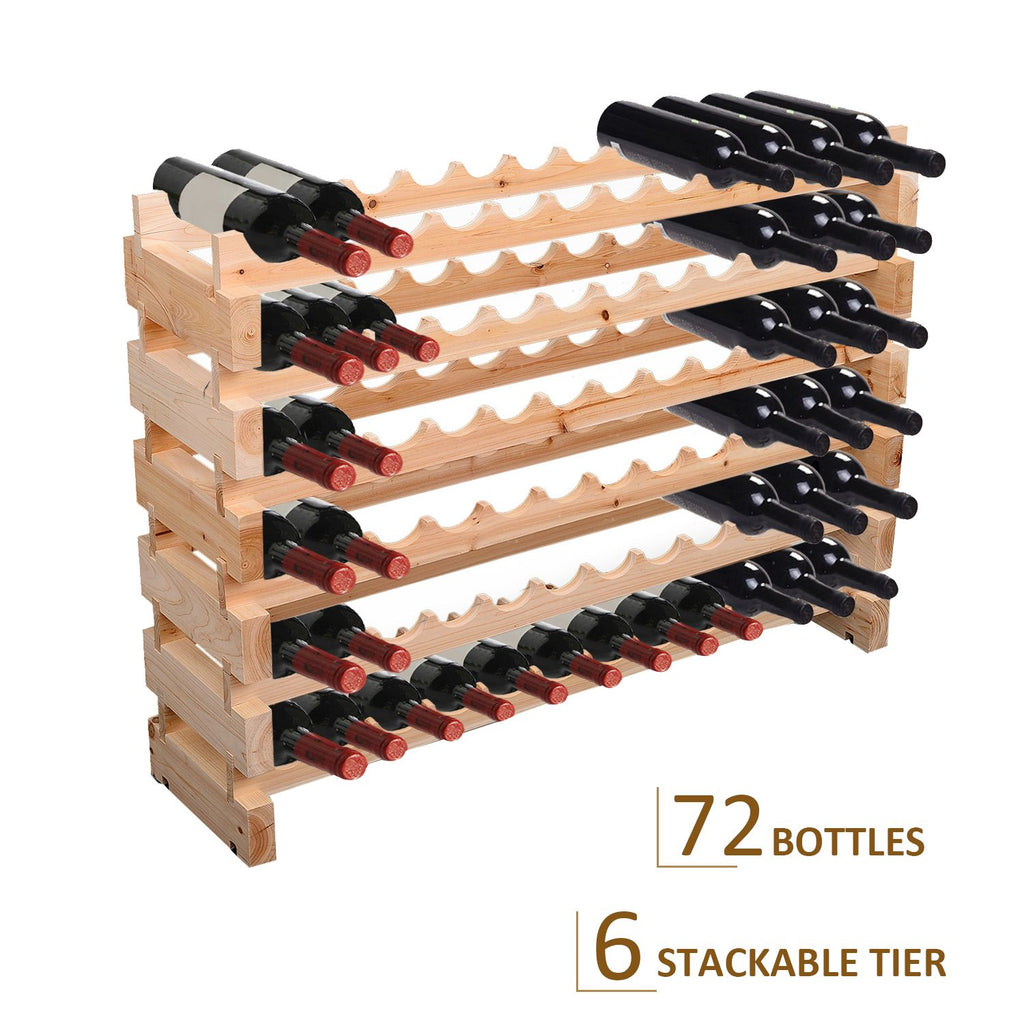 72-Bottle Pine Wood Wine Rack – product view 5 of 11