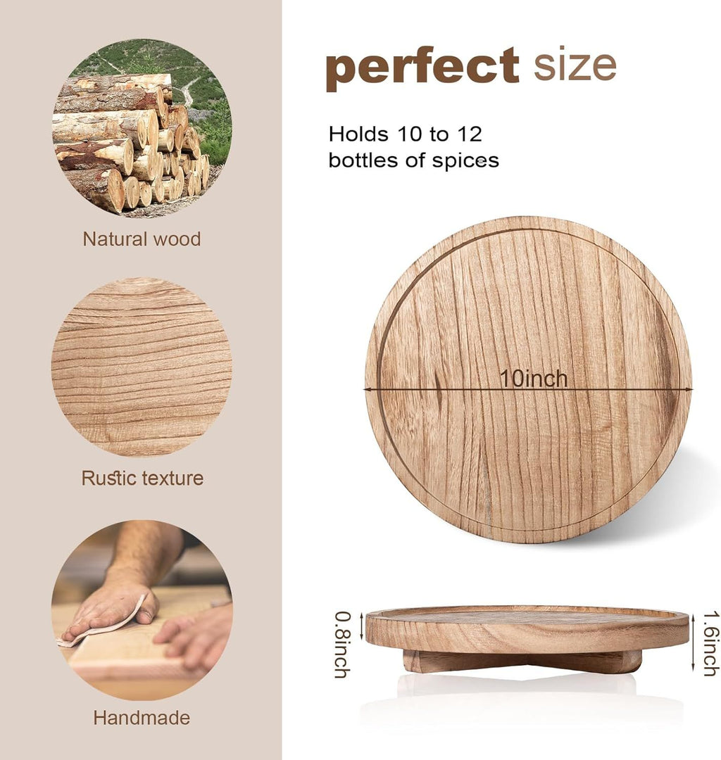 10-Inch Round Wooden Decorative Tray – product view 3 of 6